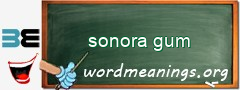 WordMeaning blackboard for sonora gum